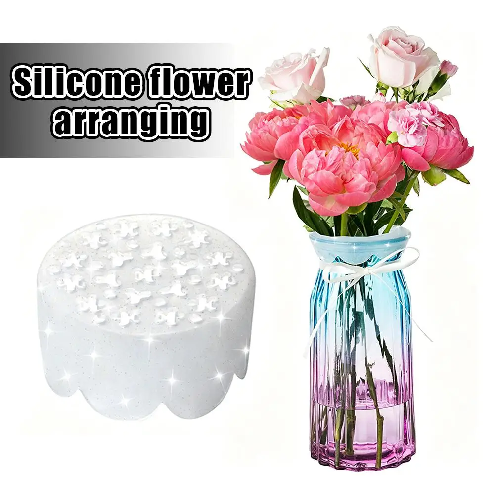 2PCS Silicone Flower Arrangers Blossom Grid Silicone Flower Arrangement Flexible Floral Stem Holder for Vases Reusable