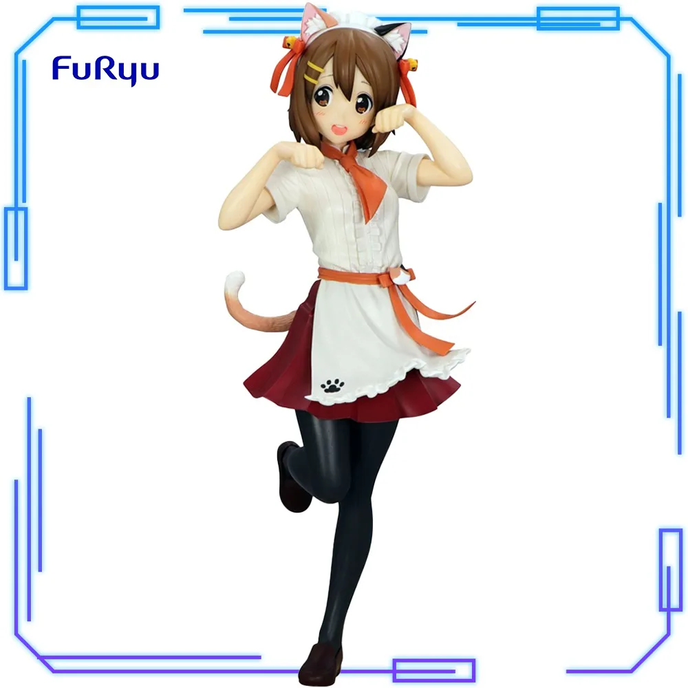 

In Stock FuRyu Original Genuine Anime K-ON Trio-Try-iT Figure Yui Hirasawa Cat Ears 22cm Collections Model Toy Figures Xmas Gift