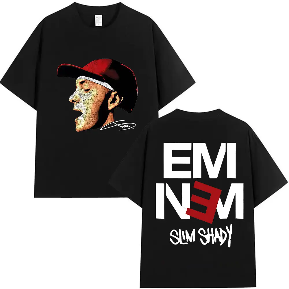 

Rappeur Eminem Slim Shady Album 2025 Impression Mode Coton À Manches Courtes Homme Hip Hop Vêtements T-Shirt