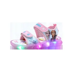 Disney girls sandals summer new frozen children's sandals girls led light shoes elsa sisters luminous children's shoes