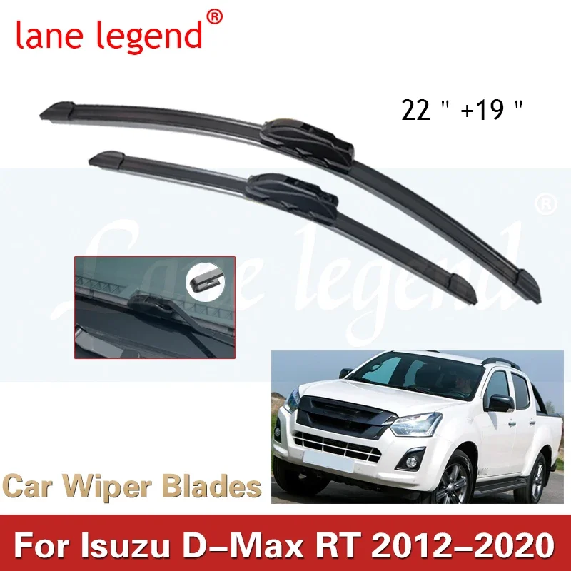 For Isuzu Chevrolet D-Max RT50 85 KB 2012~2020 Rubber Strip Refill Boneless Frameless Wiper Blades Car Accessories U J Hook Arm