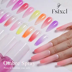 FSIXCL 10g Tube Pure Color Ombre Spray Nail Dipping Powder Pink Nude White Nail Art Pigment Dust Decoartion Painting