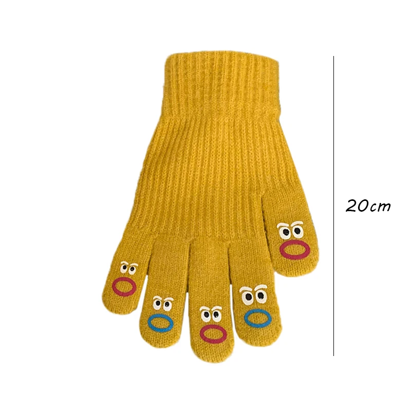 1 Pair Funny Ladies Gloves Open Finger Touch Screen Five Finger Gloves Autumn And Winter Knitted Woolen Now Crochet Gloves