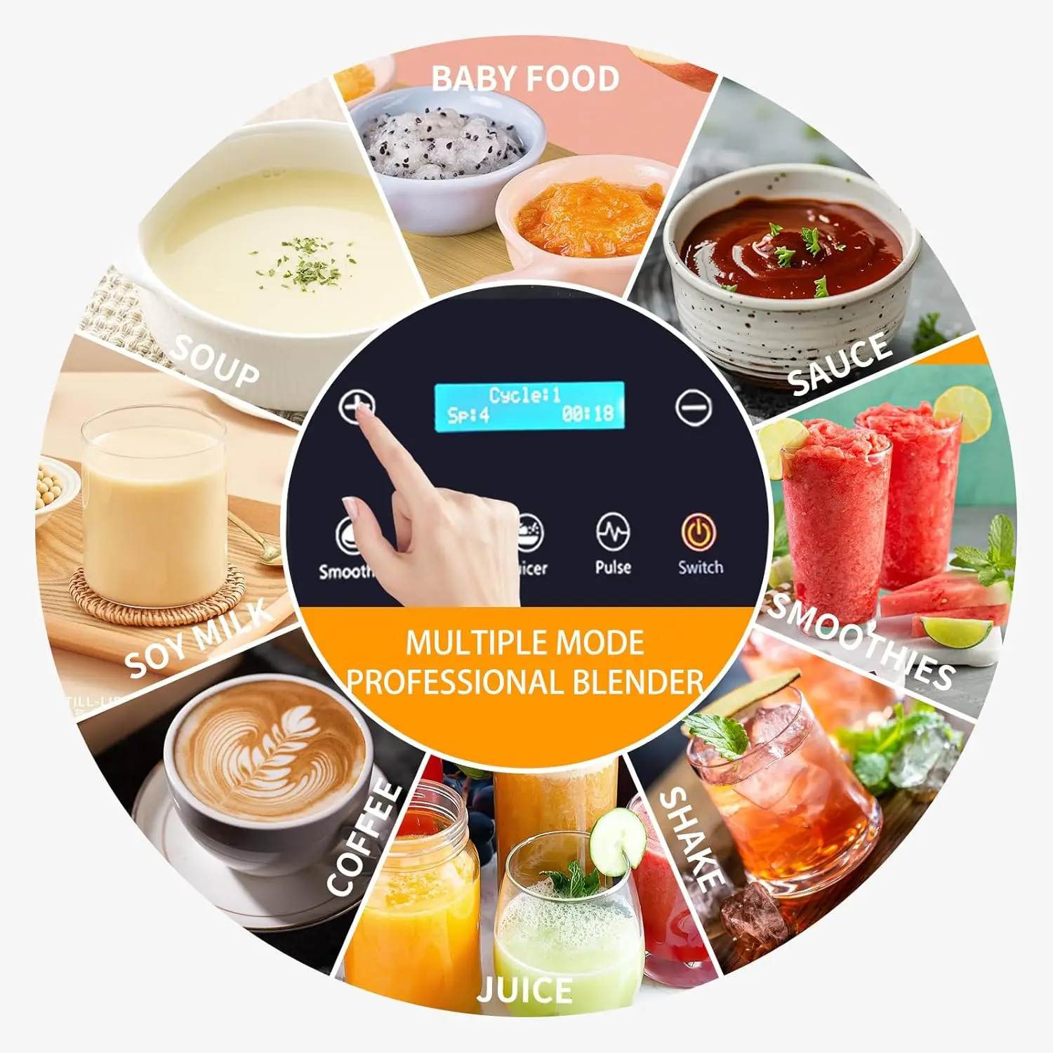 Коммерческий блендер со звукоизоляцией, 4 предварительно запрограммированных блендера, тихие профессиональные блендеры на 70 унций, сверхмощный блендер с