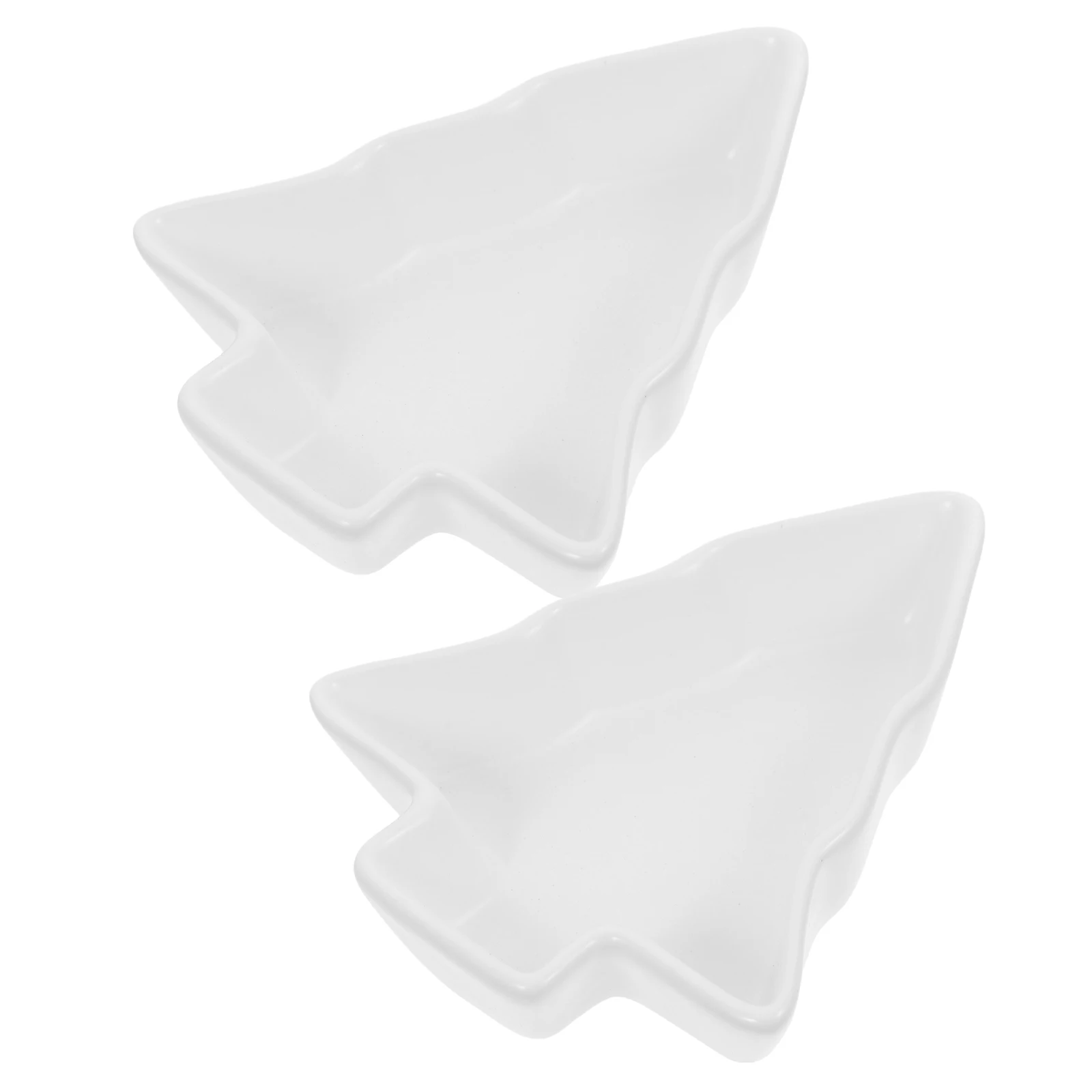

2 Pcs Christmas Appetizer Plates Candy Dish Dishes Ceramic Bowls Xmas for Tray Serving