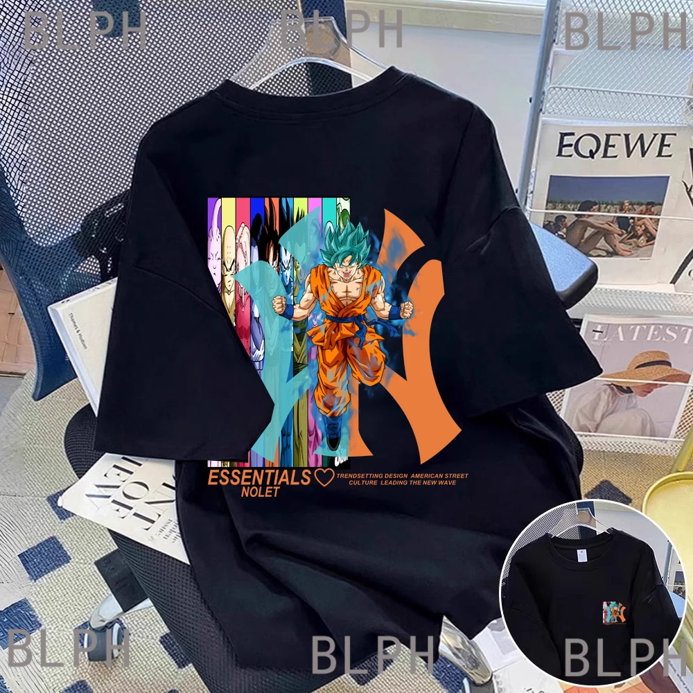 

Dragon Ball Fashion Brand Cotton T-shirt Parent-child Dress| Wukong Harajuku Totem Is Heavy Cotton For Adults And Children.