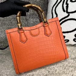 2022 Luxury Crocodile Leather Women's Handbag Casual Real Crocodile Belly Matte Shoulder Bag Fashion Lady Messenger Bag 45