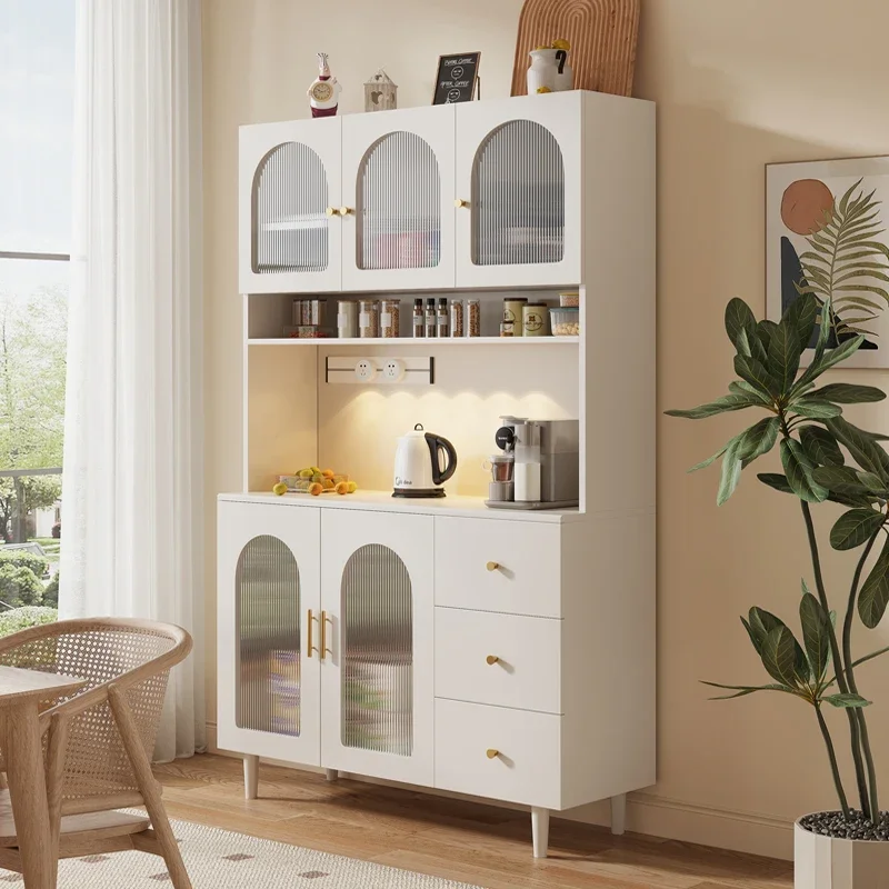 

Cream Side Cabinet High Luxury Living Room Tea Kitchen Storage Wine Cabinet Multi-functional Storage Vitrina Home Furniture KMWC