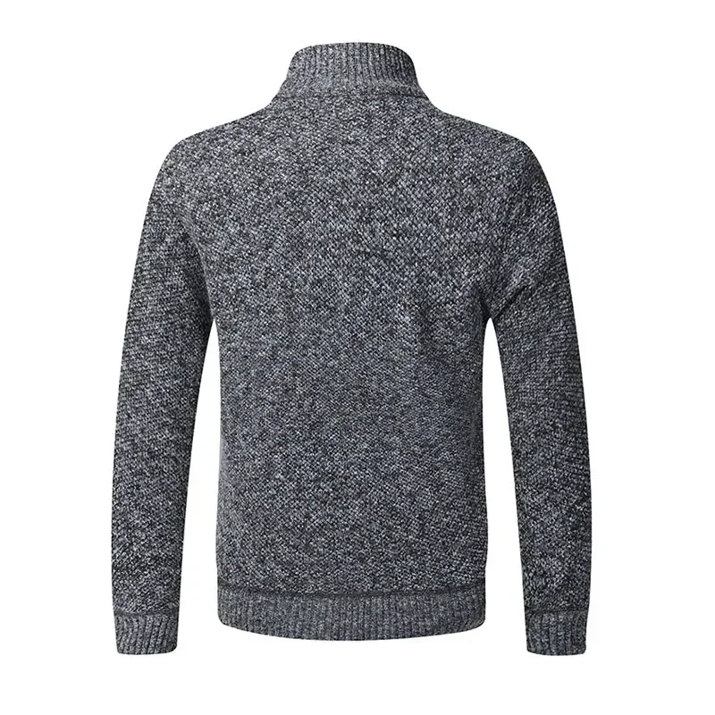 Cárdigan cálido de lana para hombre, chaquetas con cremallera completa, suéter de punto ajustado, abrigo de marca de lujo, Jersey americano, Otoño e