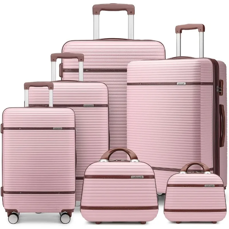 Luggage Sets 6 Piece with two Cosmetic Case, Expandable(Only 28 & 24