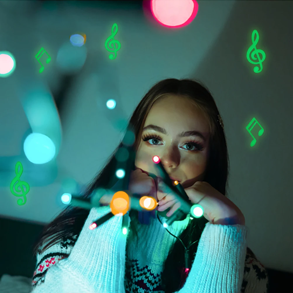

12pcs 10 Bags Night Luminous Wall Decals Music Note Glow In Dark Stickers For Kids Bedroom Bathroom Office Diy Adhesive Decor