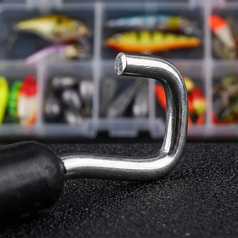 10 Pcs ABS Fishing Baiting Rig Tool Stainless Steel T Shape Handle Fishing Knot Puller Rig Puller Knot Tools Barbel Fishing