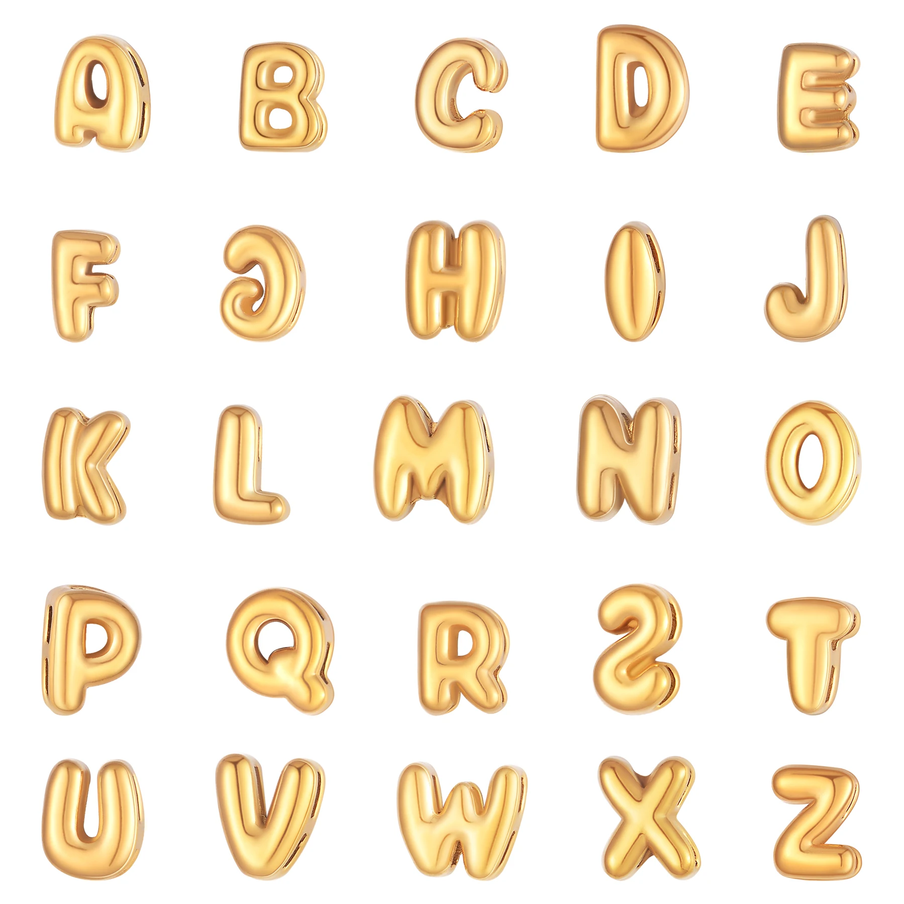 3 szt. Wykwintne koraliki z literami alfabetu A-Z ze stali nierdzewnej, zawieszki do naszyjników, bransoletek, akcesoria do biżuterii DIY dla kobiet