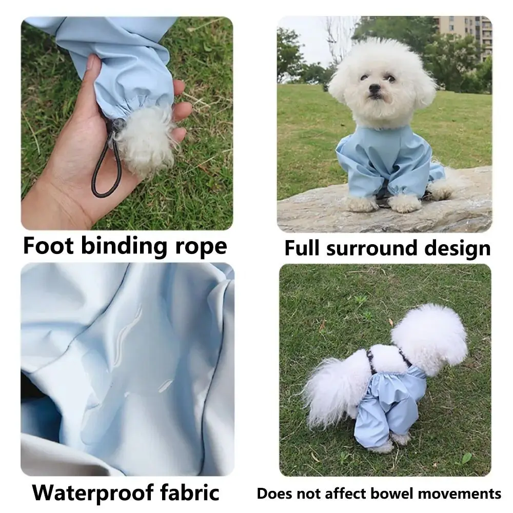Breathable Waterproof Dog Jumpsuit Adjustable Straps Easy To Clean Pets Dustproof Pants Durable Solid Color