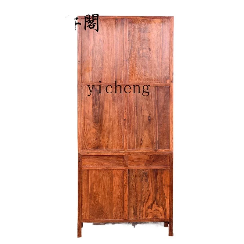 

Rosewood Bookcase Solid Wood Display Cabinet Glass Door Study Bookshelf and Storage Shelf