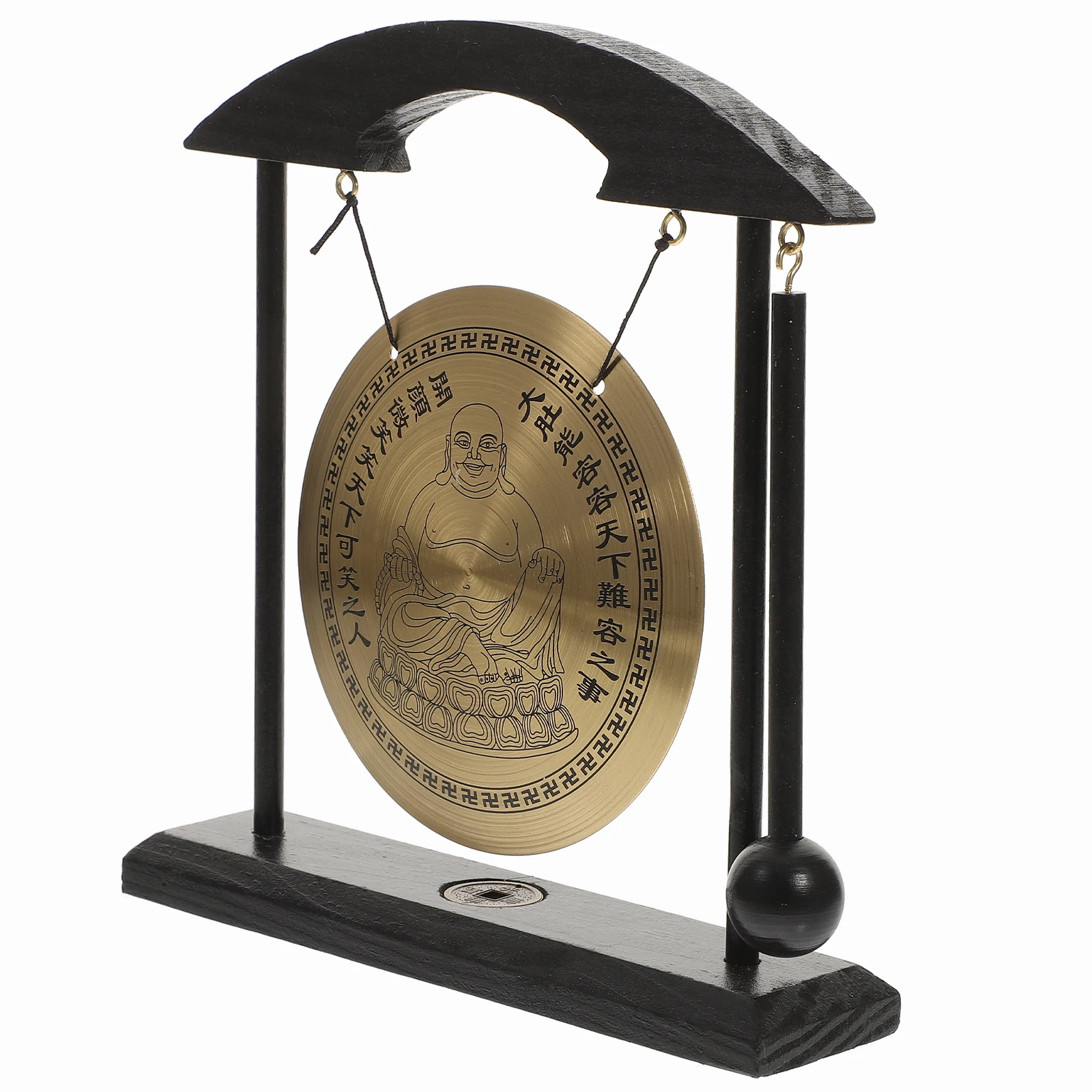 

Elegant Metal Gong Decor for Desk Home Interior Traditional Chinese Symbolism Ornament Sturdy Non-Breakable Art Piece Vintage