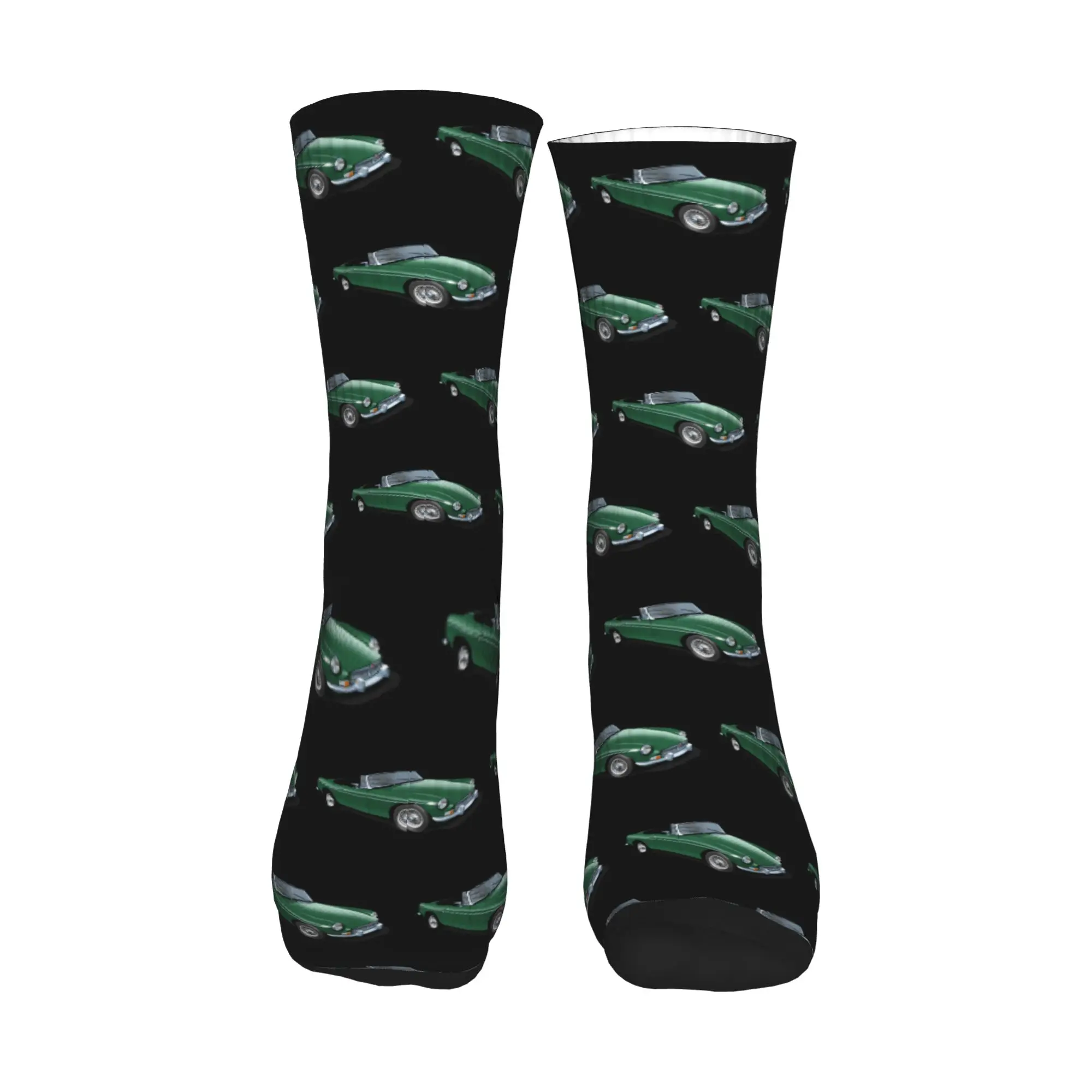 MGB Roadster in british racing green Sports Socks Sweat Absorbing Stockings All Season Long Socks for Unisex Birthday Present