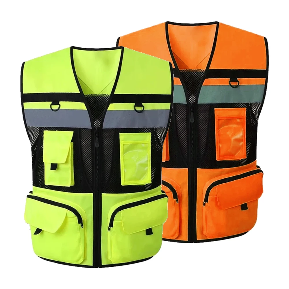 

Reflective Safety Vests High Visibility Security Working Clothes Construction Worker Traffic Outdoor Fluorescent Hi Vis Workwear