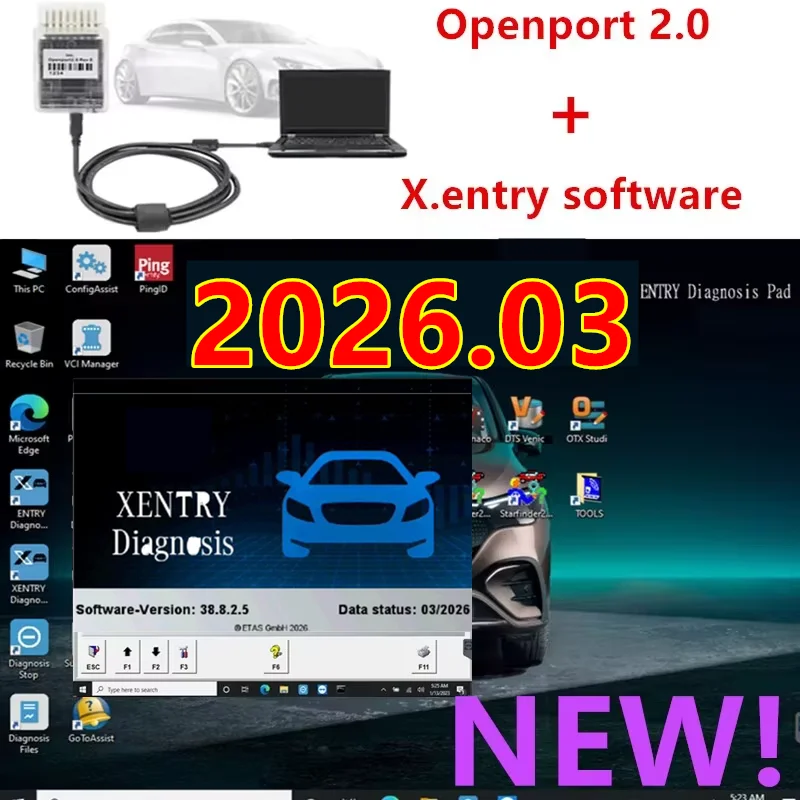 2026.03 Xentry Diagnostic Software with Tactrix Openport 2.0 ECU Chip Tuning Tool OBD2 Scanner Tool Xentry Software Install