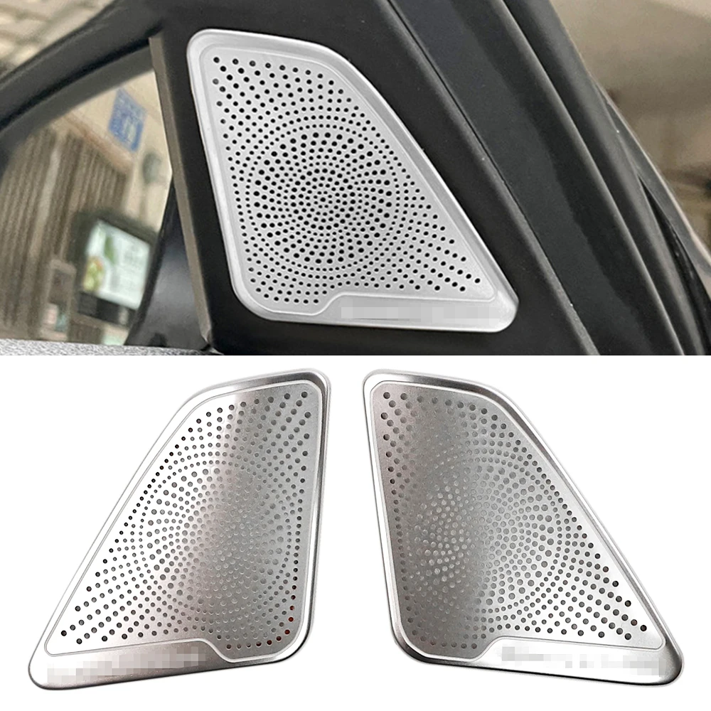 Car Speaker Cover Sticker For Bmw F10 F11 520 525 5 Series Silver Front Rear Tweeter Midrange Speaker Cover Decoration Sticker