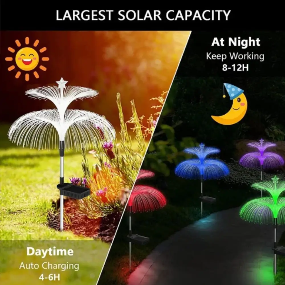 New Colorful Solar Jellyfish Lamp Waterproof High Quality Jellyfish Lawn Light Ground Insertion Outdoor Solar Light Outdoor view 2