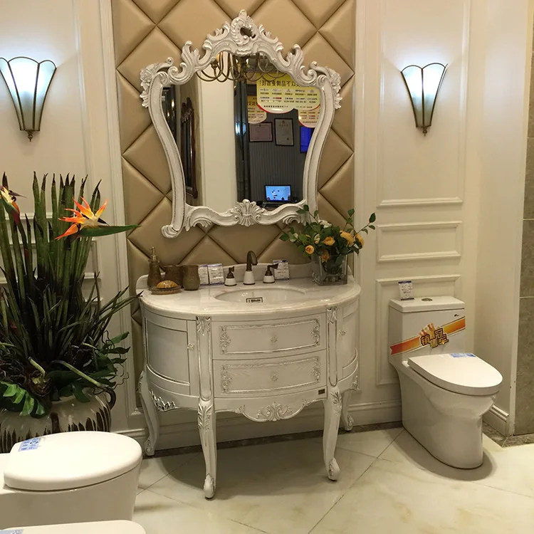 

European bathroom cabinet combination circular arc small apartment washbasin cabinet washbasin wash