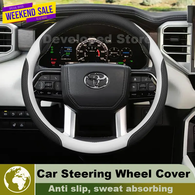 Leather Car Steering Wheel Cover For Toyota Tundra Tacoma 2026-2012 popular style Auto interior Toyota Hilux Accessories 2026