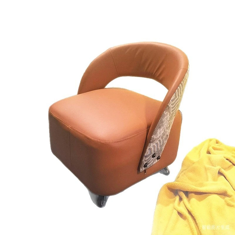 

Universal wheel yo-yo chair pulley low stool with backrest living room household stool