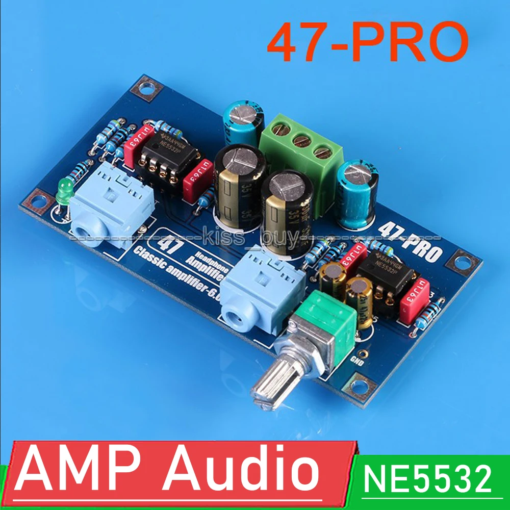 Portable 47 AMP Audio Headphone power amplifier Board NE5532 OP Kits