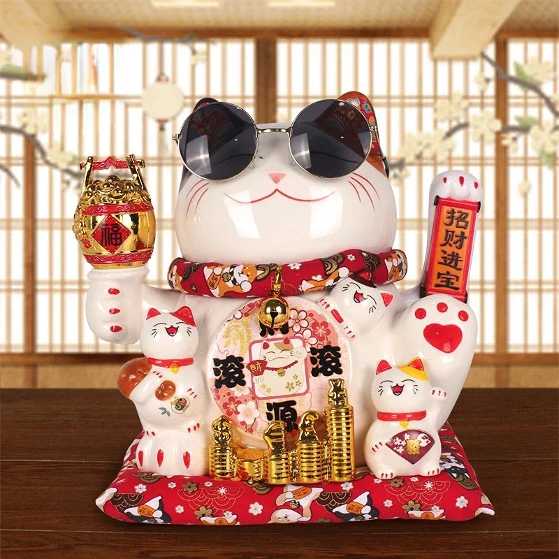 11 Inch Lucky Cat Accessories Shop Cashier Decorations Home Living Room Creative Gifts Rocker Lucky Cat Decoracion Feng Shui