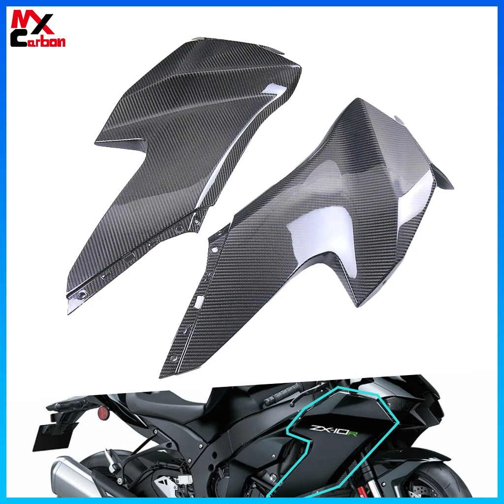 

Motorcycle Side Panels Fairings For Kawasaki ZX10R 2021 2022 2023 Full Carbon Fiber Side Fairing Accessories