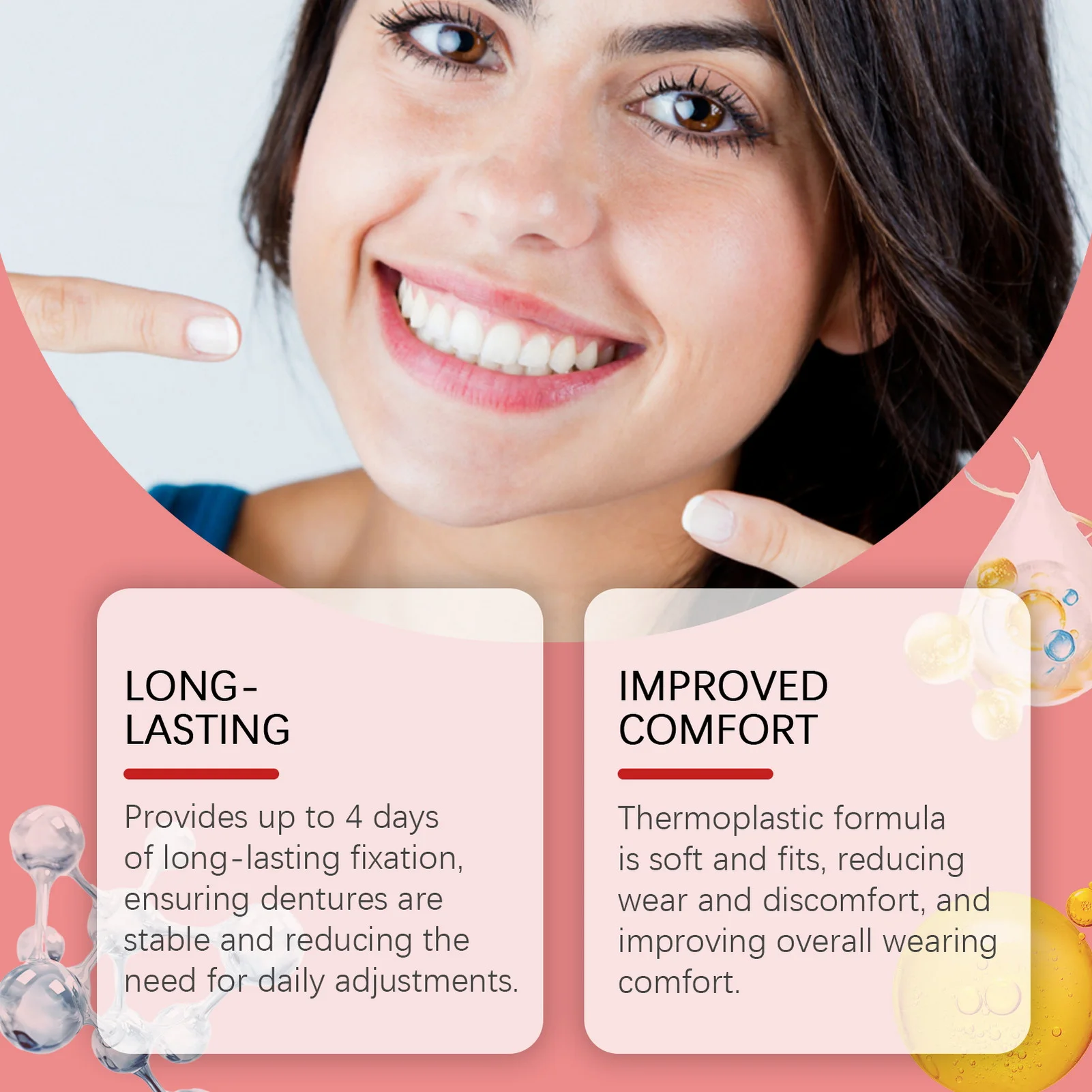 Zinc-Free Thermoplastic Denture Adhesive Refits and Tightens Dentures Great For Immediate And Temporary