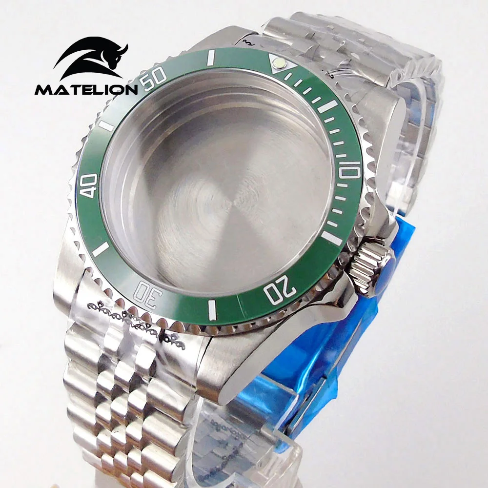 Matelion 200M Diving Case 40mm Fit NH35 NH36 NH34 GMT ETA 2824 PT5000 Watch Case Jubilee Bracelet Sapphire Glass Slide Buckle image 3