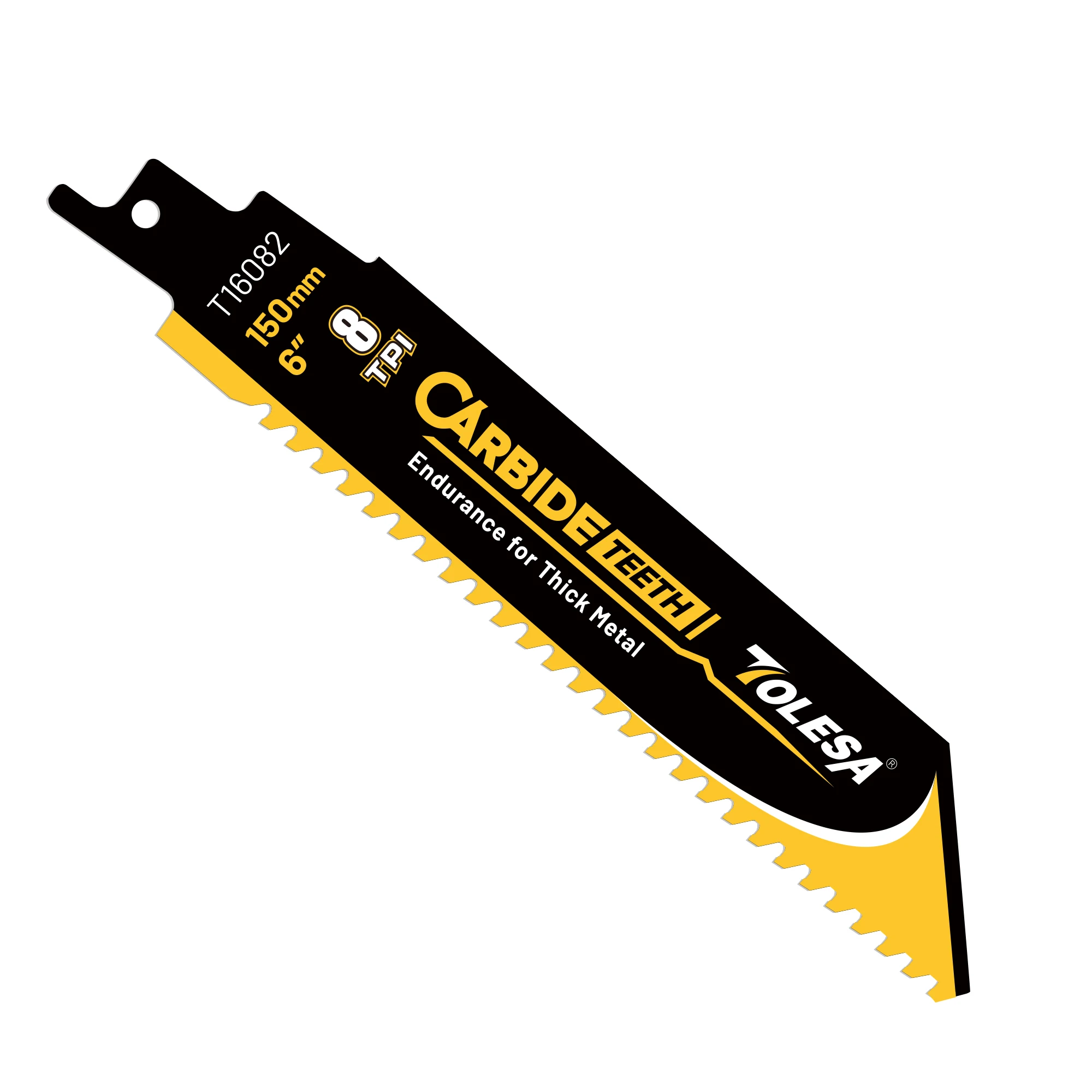 

TOLESA 1PC Heavy Metal Cutting Reciprocating Saw Blade Carbide Reciprocating Saw Blade for Thick Metal 6Inch 8TPI For Metal Cut