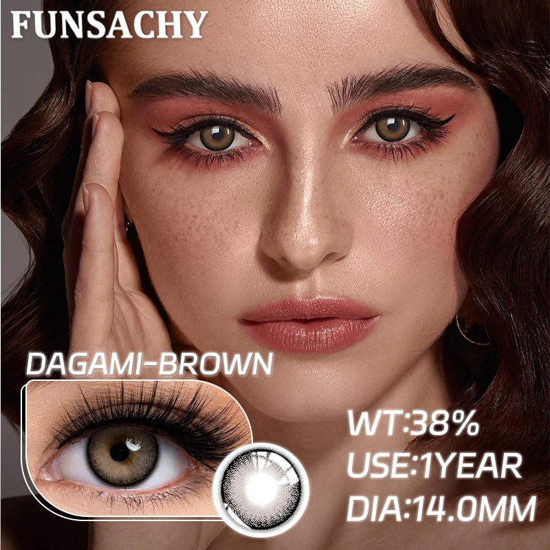 FUNSACHY 2pcs Colored Contact Lenses for Eyes Natural Brown Lens Gray Lens Eye Contacts Cosmetic Beauty Pupil High Quality Lens