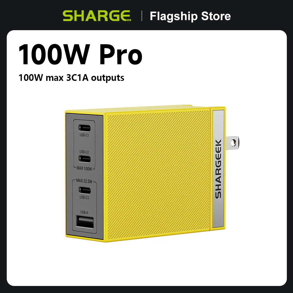 

SHARGE 100W Quick Charge GaN Charger PD100W PPS PD 3.0 Quick Charge for MacBook Phone Laptop