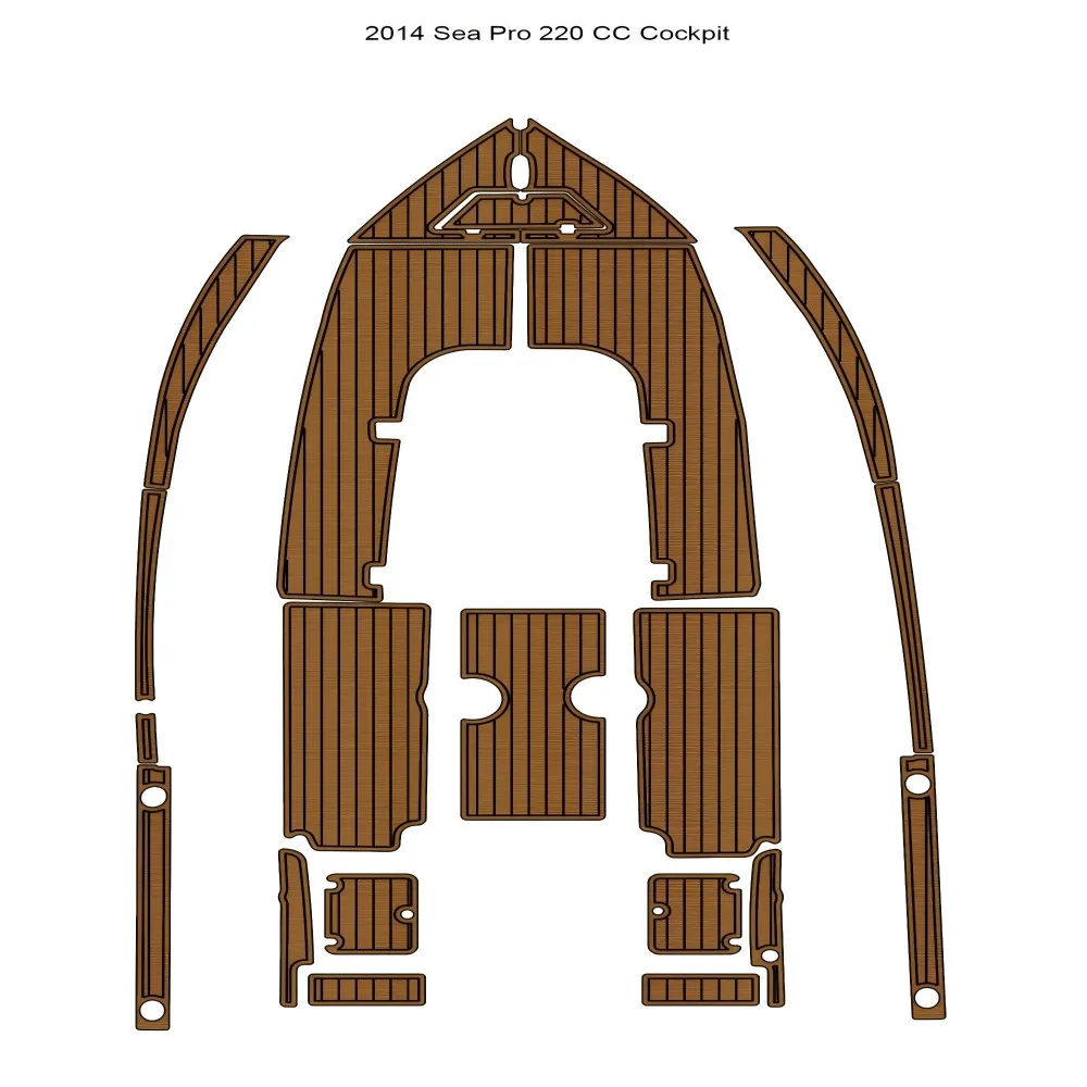 2014 Sea Pro 220 CC Cockpit Pad Boat EVA Faux Foam Teak Deck Floor Mat SeaDek MarineMat Gatorstep Style Self Adhesive