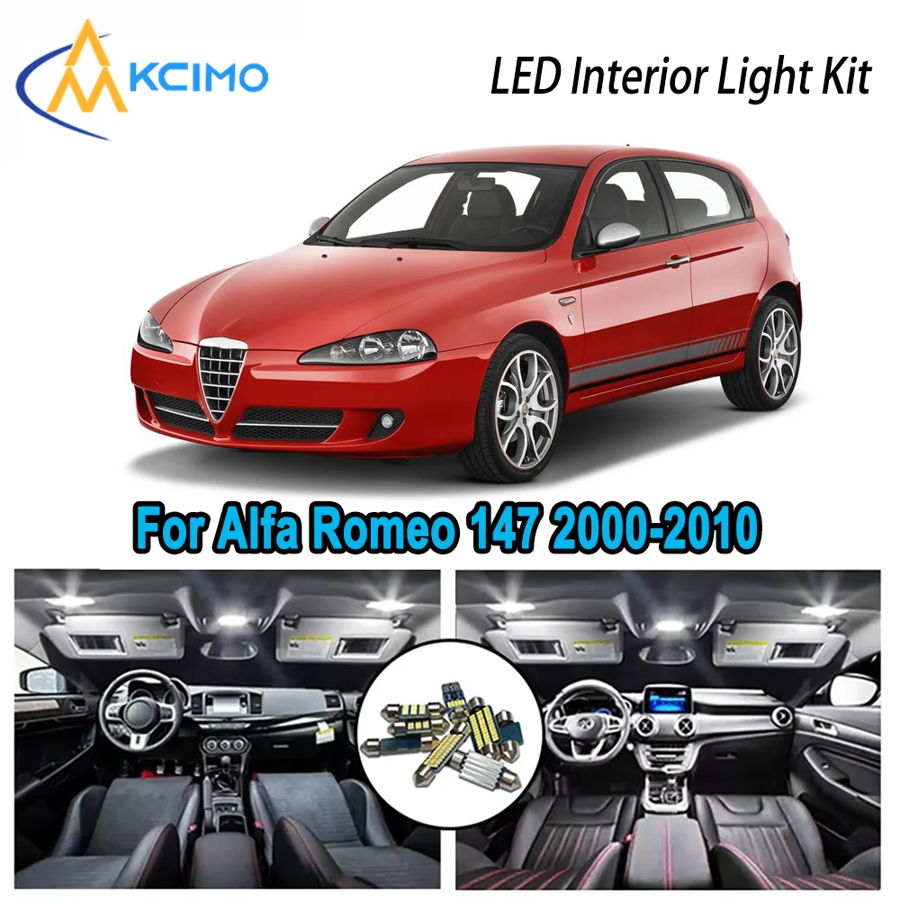 

High-Quality LED Interior Kit for Alfa Romeo 147 2000-2010 2001 2002 2003 Premium Error-Free Dome Map Trunk Automotive Lamps