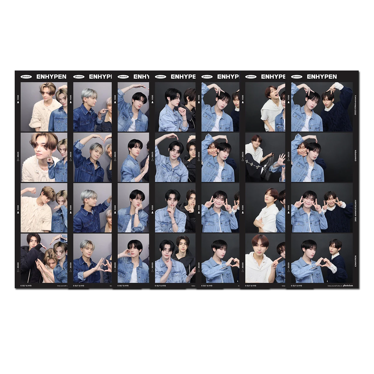 EN Personal Funny 4 Grid Selfie Double-sided Bookmark Card Sim Jaeyun Lee Heeseung Yang Jungwon Nishimura Riki Small Card