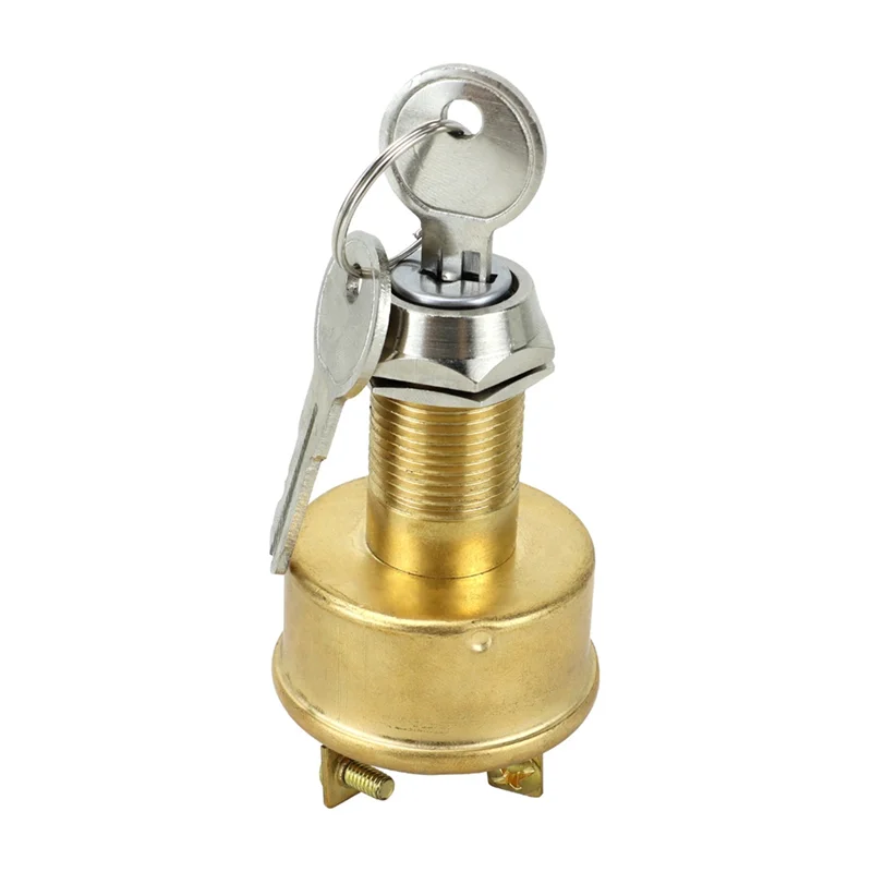Heavy Duty 12V 15A Marine Ignition Switch 3 Position Off-On-Start With 2 Keys For Boats Replacement Part For MP39060-1 50-11621
