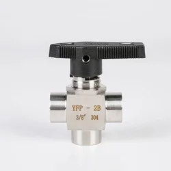 304 Stainless Steel High Pressure Temperature Ball Valve1/8 1/4 3/8 1/2 3/4 BSP NPT Female Tee L Port Ball Valve Water Gas Oil