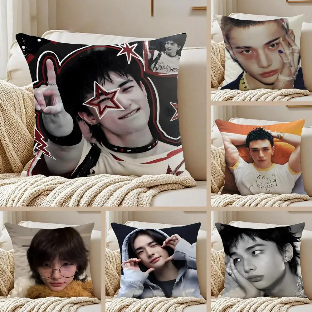 Actor H-Hwang Hyun-jin Cushion Cover Pillowcase Anti-dustmite Invisible Zipper Short Plush Sofa Cushion