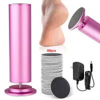 Removedor eléctrico de callos de pies con 60 uds, lima de papel de lija de repuesto para manicura, cuidado de los pies, tacones, herramientas de amoladora de pedicura de piel muerta