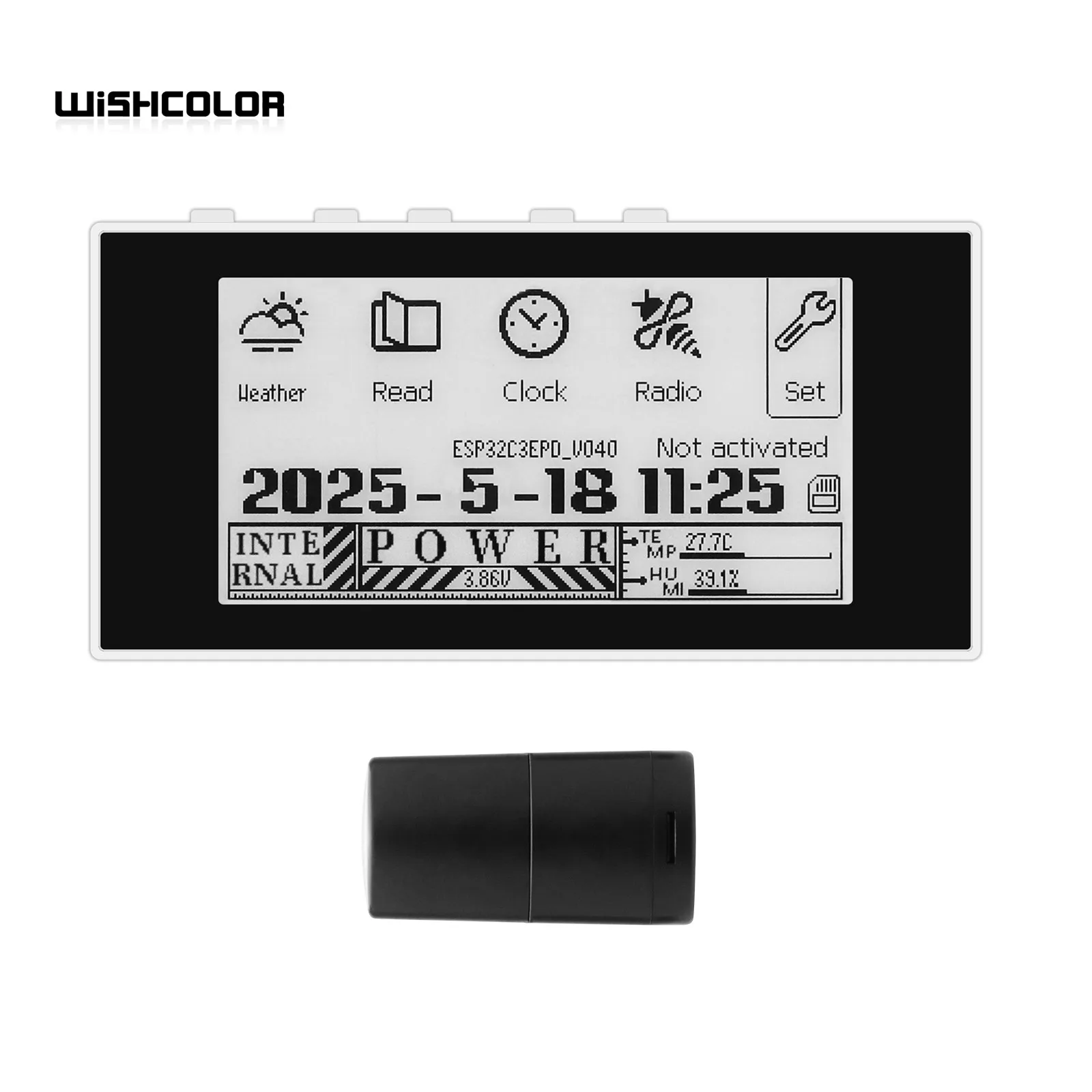 HAMGEEK RW01 Мини-считыватель электронных чернил Устройство чтения электронных книг для метеорологических часов Сигнализация просмотра изображений TXT и файлы EPUB