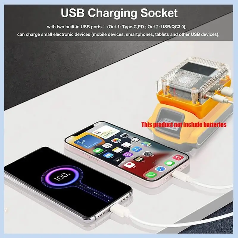 

AS63-Lithium Battery Adapter Converter For For To Charger Conversion For Charger USB Type-C Power Bank 138W