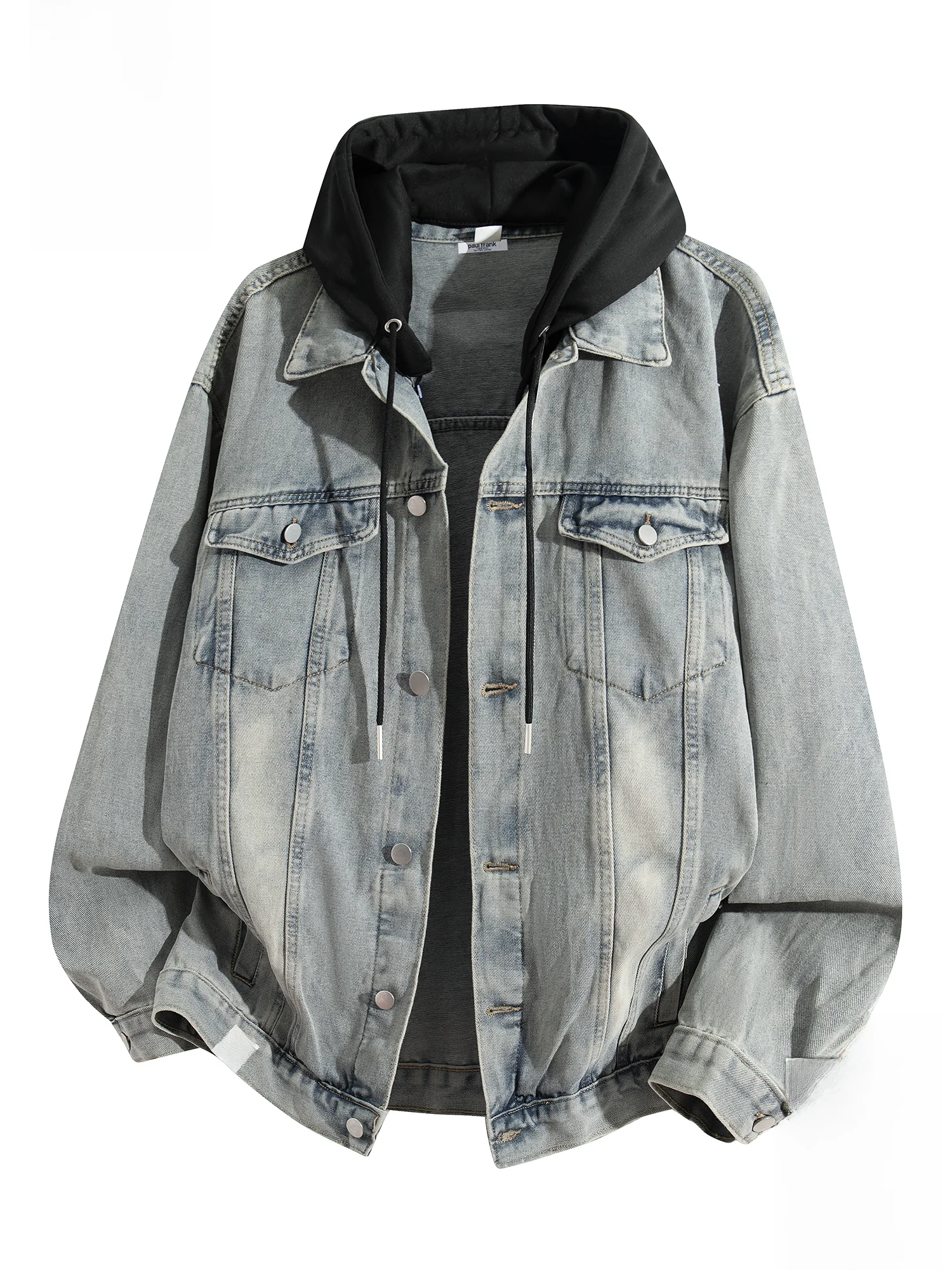 

PaulFrank Retro Workwear Hooded Jaet Men's Loose Casual Denim Coat Autumn New Sle Large Mouth Monkey Pattern ex Jaet