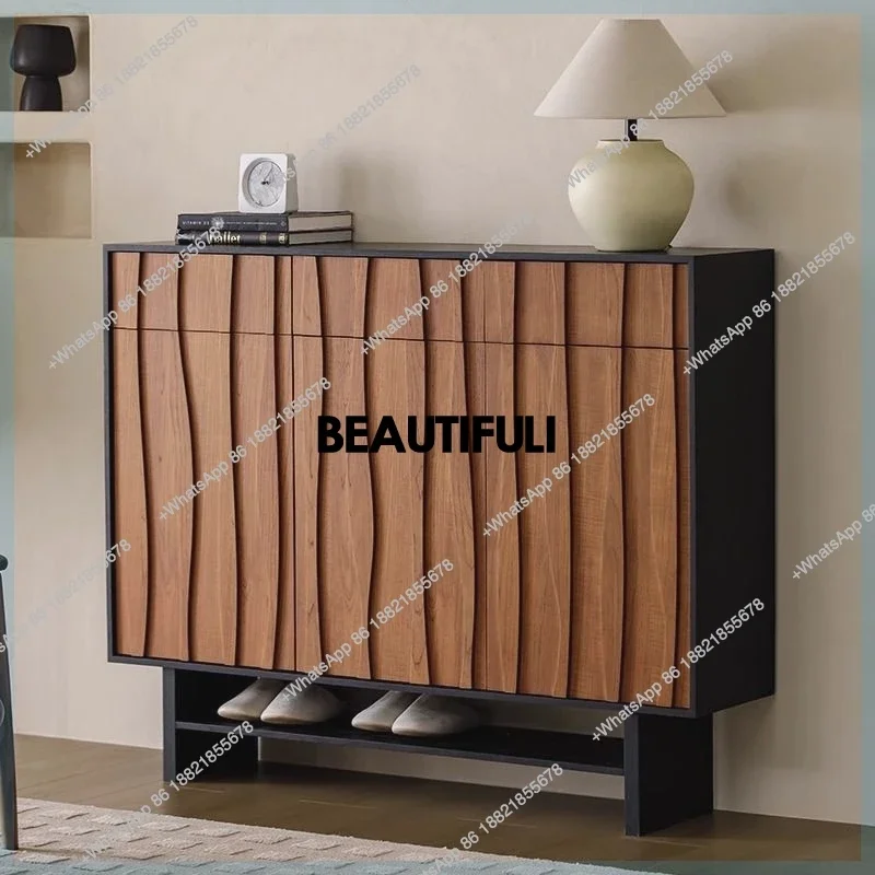 

E182 Wooden Slippers Shoe Cabinet Organizer Mobile Storage Hidden Shoe Shelf Dorm Essentials Vertical Zapatero Entrance Furnitur