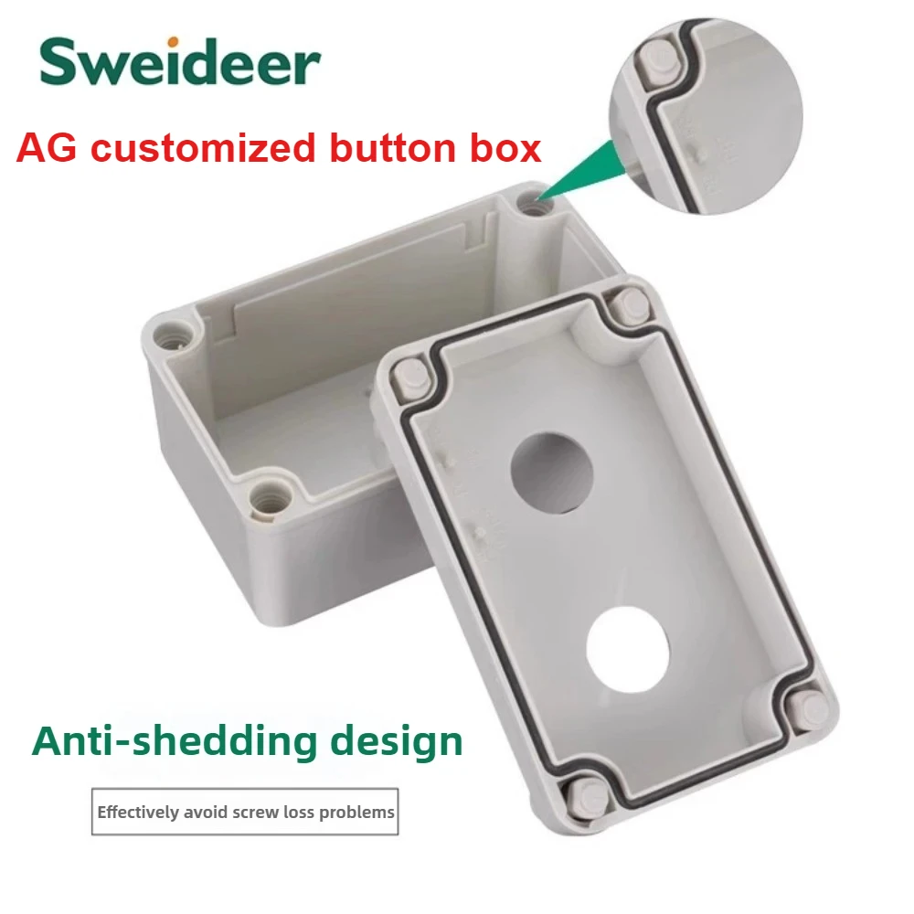 

Световой индикатор, аварийный выключатель, кнопка управления, пластиковая электрическая двухрядная самовозвращающаяся коробка с отверстием 22 мм