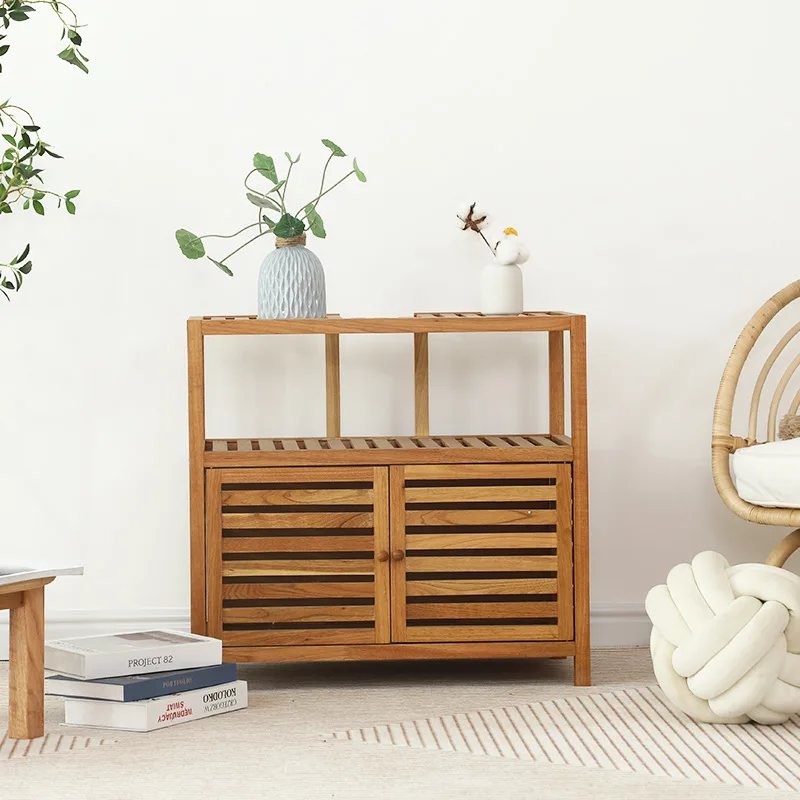 

Solid wood lockers Customized wooden storage side cabinets Storage and storage integrated all-solid wood bathroom cabinets Stora