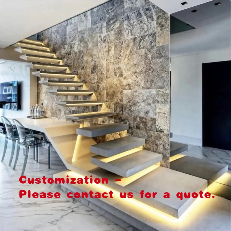 custom.High End Floating Staircase with Tempered Glass Panels Contemporary Interiors